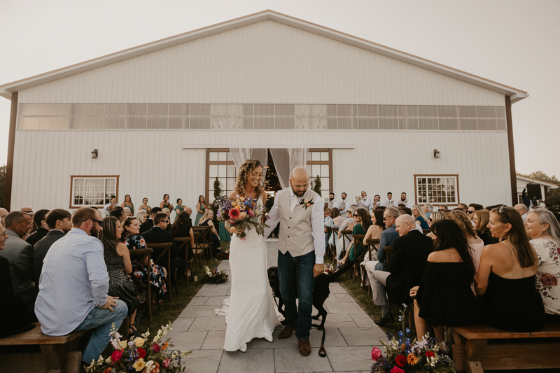 Amazing boho country wedding ceremony at Castle Farm in Snow Hill, Maryland by Britney Clause Photography