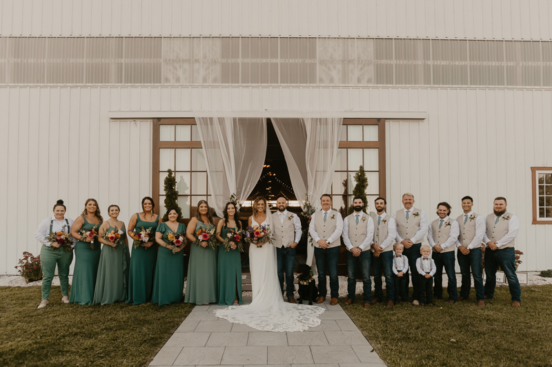 Beautiful bridal party portraits at Castle Farm in Snow Hill, Maryland by Britney Clause Photography