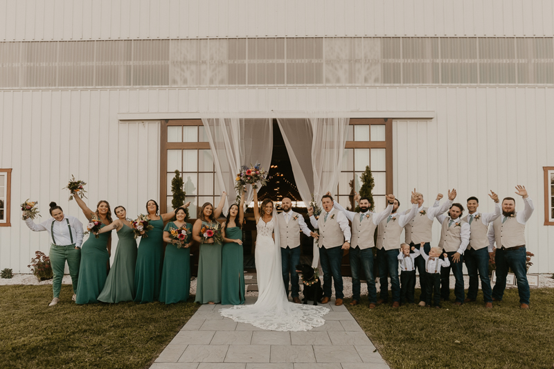 Beautiful bridal party portraits at Castle Farm in Snow Hill, Maryland by Britney Clause Photography