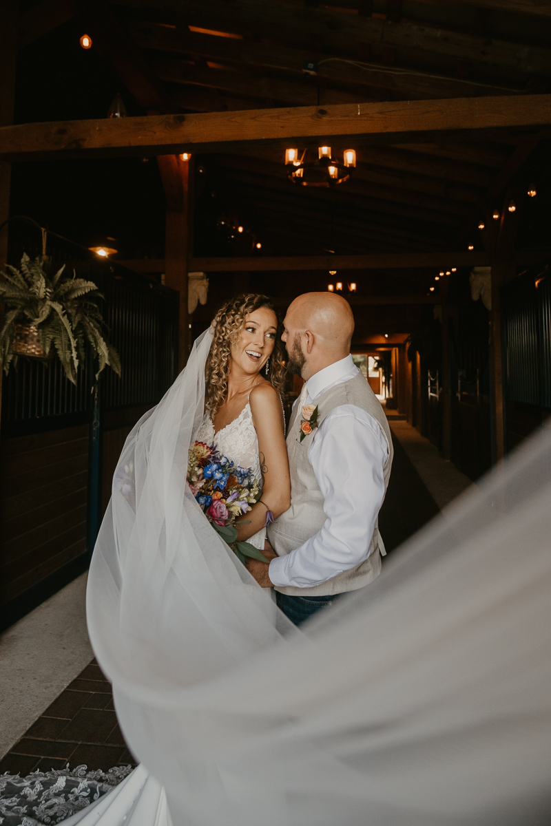 Stunning bride and groom wedding portraits at Castle Farm in Snow Hill, Maryland by Britney Clause Photography