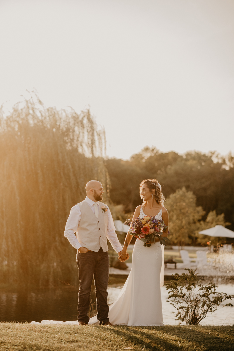 Stunning bride and groom wedding portraits at Castle Farm in Snow Hill, Maryland by Britney Clause Photography