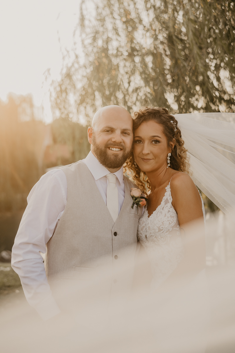 Stunning bride and groom wedding portraits at Castle Farm in Snow Hill, Maryland by Britney Clause Photography