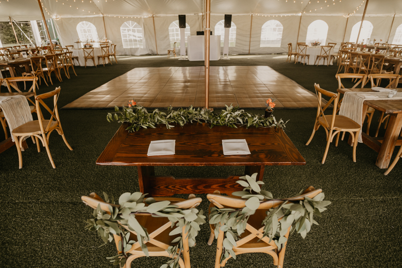 Gorgeous boho country reception decor at Castle Farm in Snow Hill, Maryland by Britney Clause Photography