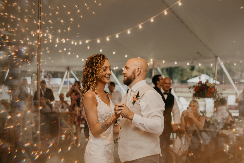 A stunning boho country wedding reception at Castle Farm in Snow Hill, Maryland by Britney Clause Photography