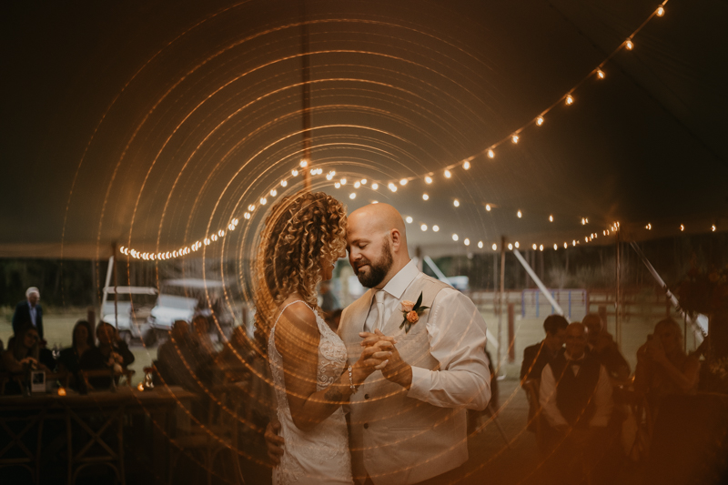 A stunning boho country wedding reception at Castle Farm in Snow Hill, Maryland by Britney Clause Photography