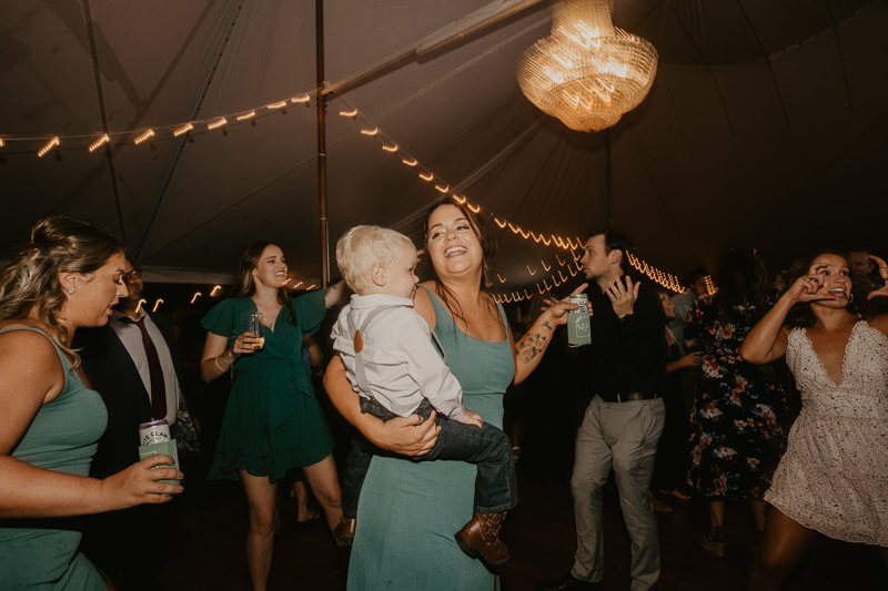 An exciting evening wedding reception by Breaking the Norm at Castle Farm in Snow Hill, Maryland by Britney Clause Photography