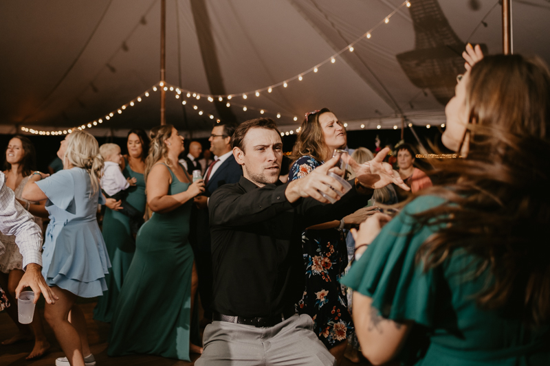 An exciting evening wedding reception by Breaking the Norm at Castle Farm in Snow Hill, Maryland by Britney Clause Photography