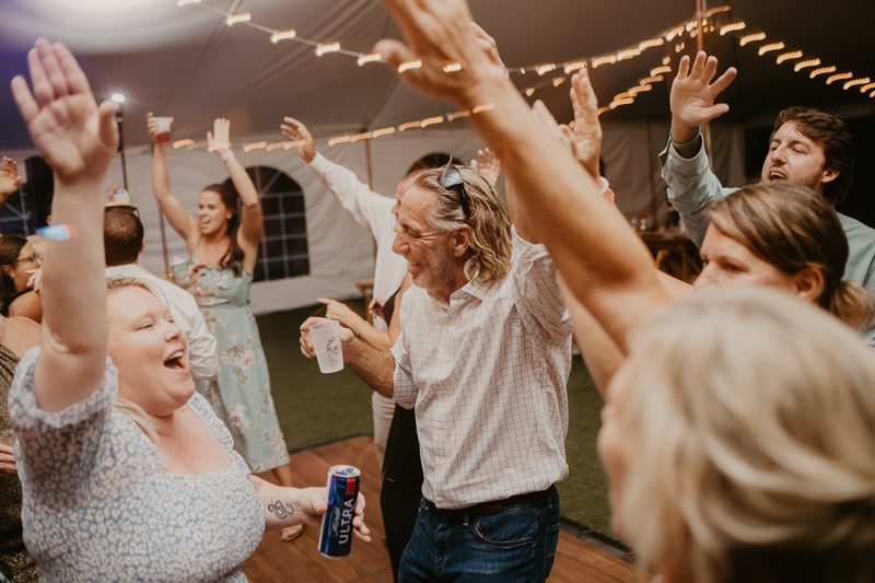 An exciting evening wedding reception by Breaking the Norm at Castle Farm in Snow Hill, Maryland by Britney Clause Photography