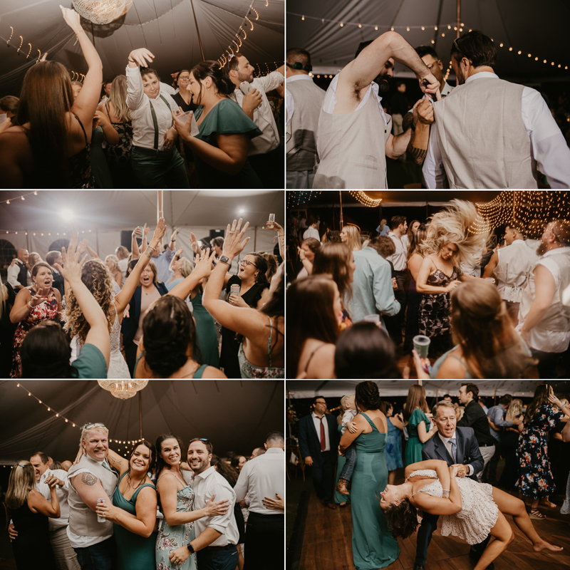 An exciting evening wedding reception by Breaking the Norm at Castle Farm in Snow Hill, Maryland by Britney Clause Photography