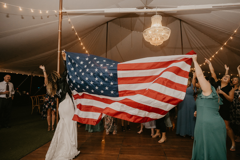 An exciting evening wedding reception by Breaking the Norm at Castle Farm in Snow Hill, Maryland by Britney Clause Photography