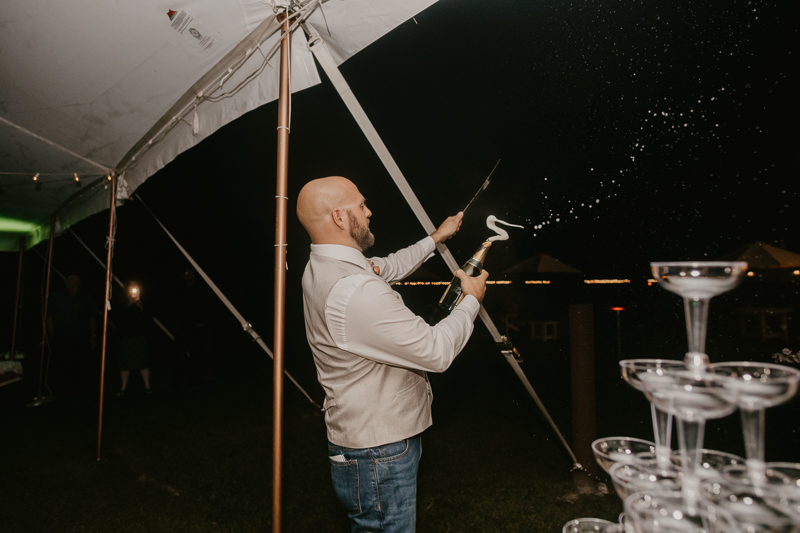 An exciting evening wedding reception by Breaking the Norm at Castle Farm in Snow Hill, Maryland by Britney Clause Photography