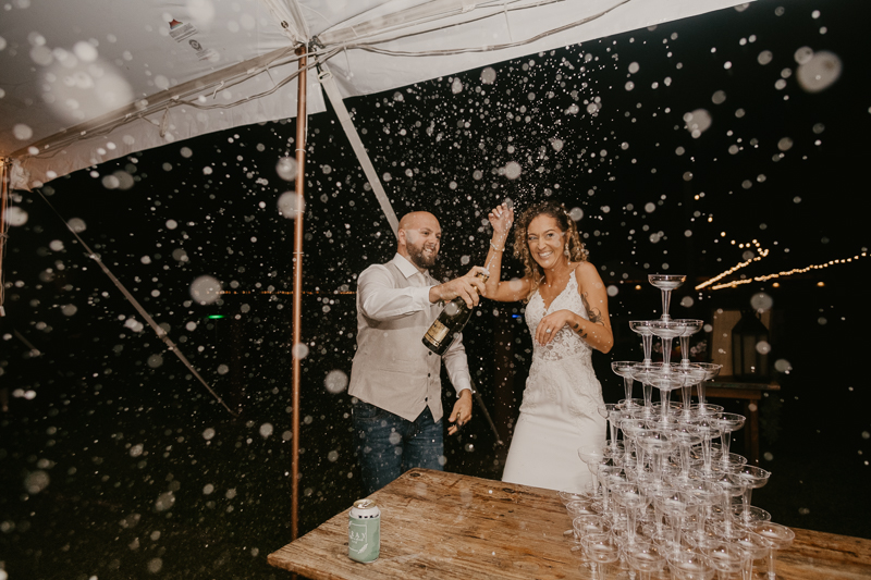 An exciting evening wedding reception by Breaking the Norm at Castle Farm in Snow Hill, Maryland by Britney Clause Photography