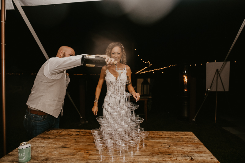 An exciting evening wedding reception by Breaking the Norm at Castle Farm in Snow Hill, Maryland by Britney Clause Photography