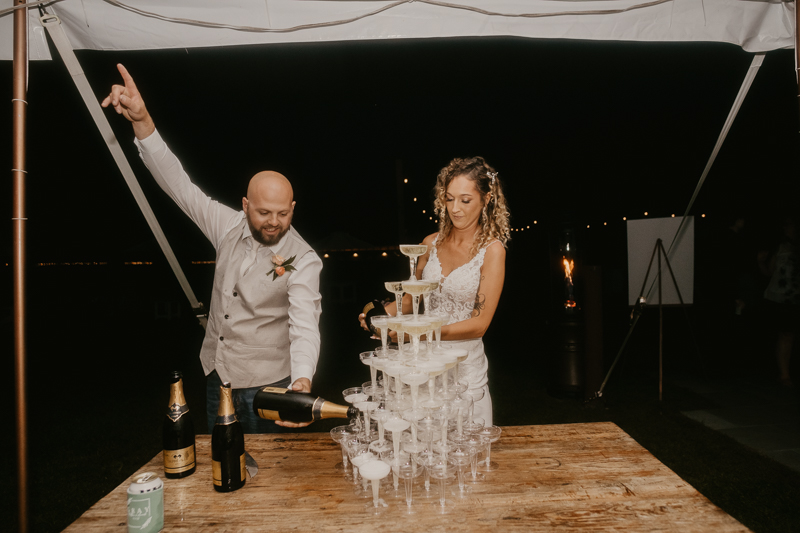 An exciting evening wedding reception by Breaking the Norm at Castle Farm in Snow Hill, Maryland by Britney Clause Photography