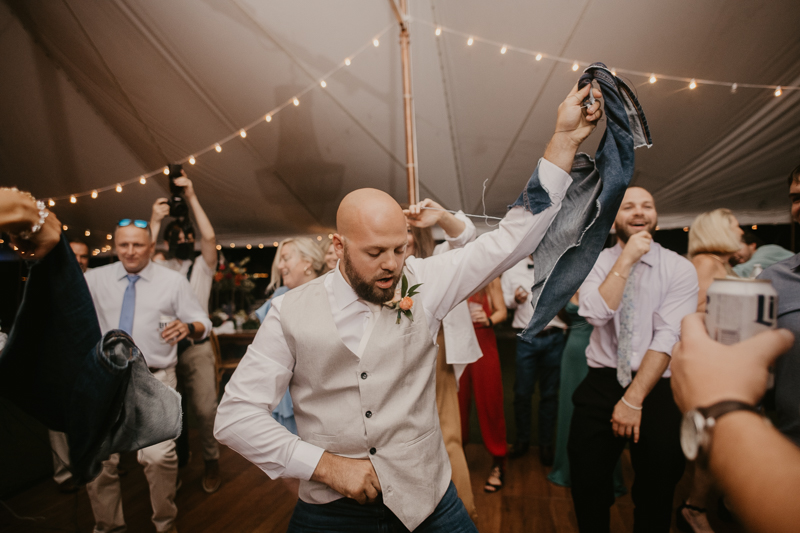 An exciting evening wedding reception by Breaking the Norm at Castle Farm in Snow Hill, Maryland by Britney Clause Photography