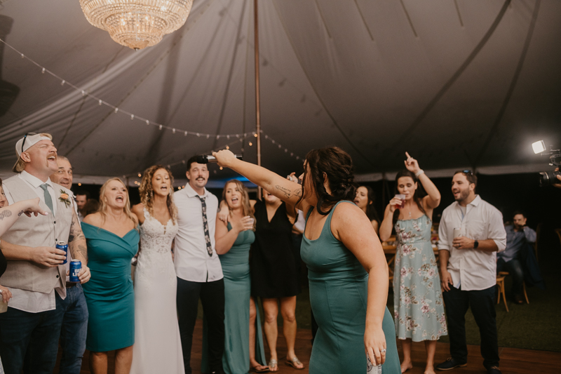 An exciting evening wedding reception by Breaking the Norm at Castle Farm in Snow Hill, Maryland by Britney Clause Photography