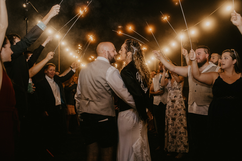 An exciting evening wedding reception by Breaking the Norm at Castle Farm in Snow Hill, Maryland by Britney Clause Photography