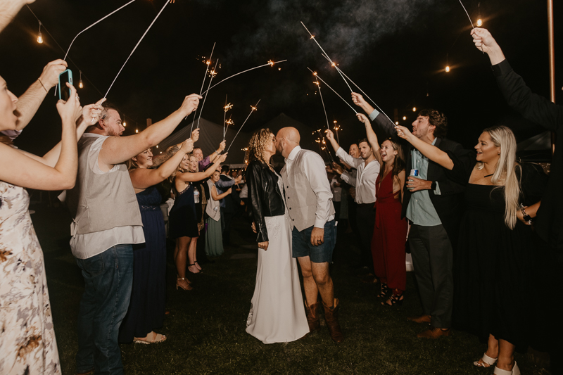 An exciting evening wedding reception by Breaking the Norm at Castle Farm in Snow Hill, Maryland by Britney Clause Photography