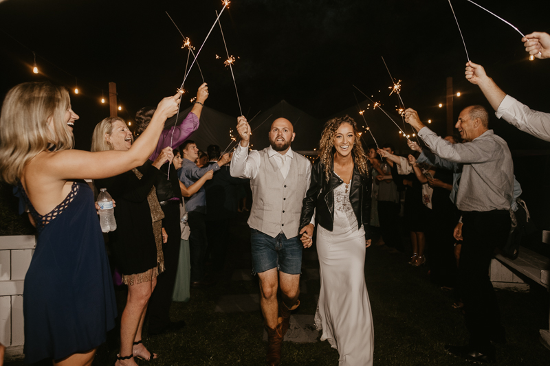 An exciting evening wedding reception by Breaking the Norm at Castle Farm in Snow Hill, Maryland by Britney Clause Photography