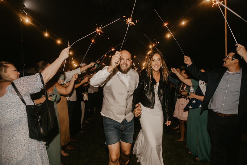 An exciting evening wedding reception by Breaking the Norm at Castle Farm in Snow Hill, Maryland by Britney Clause Photography