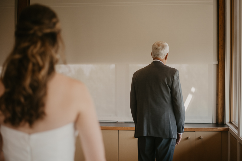 A bride getting ready at the Chesapeake Bay Foundation in Annapolis Maryland by Britney Clause Photography