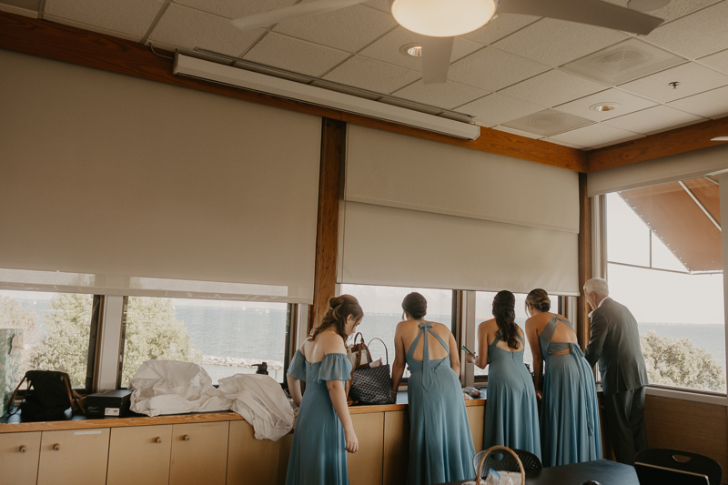 A bride getting ready at the Chesapeake Bay Foundation in Annapolis Maryland by Britney Clause Photography