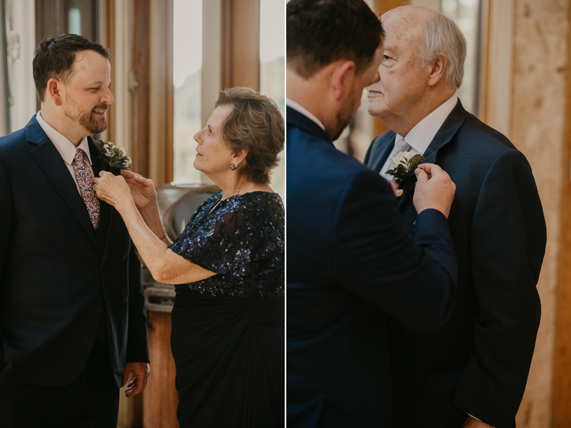 A groom getting ready at the Chesapeake Bay Foundation in Annapolis Maryland by Britney Clause Photography