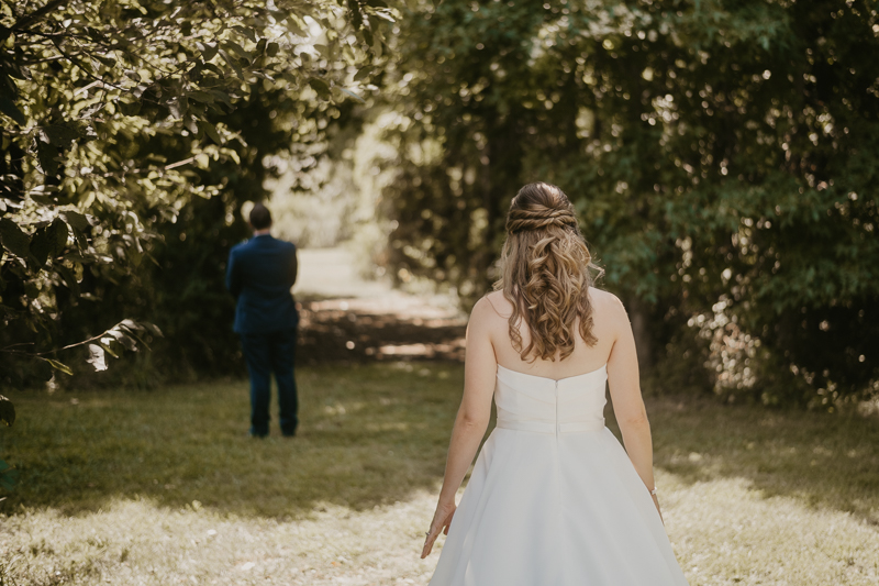 Stunning bride and groom wedding portraits at the Chesapeake Bay Foundation in Annapolis Maryland by Britney Clause Photography