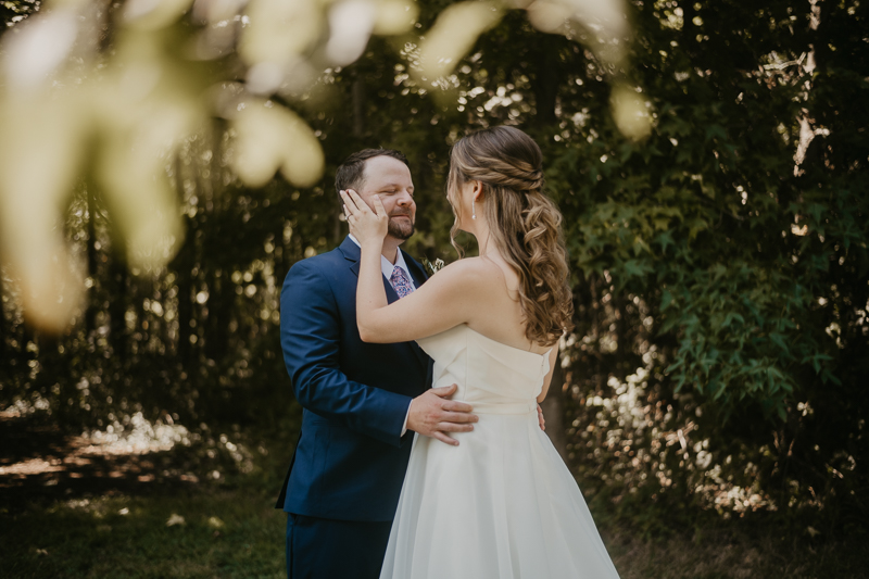 Stunning bride and groom wedding portraits at the Chesapeake Bay Foundation in Annapolis Maryland by Britney Clause Photography