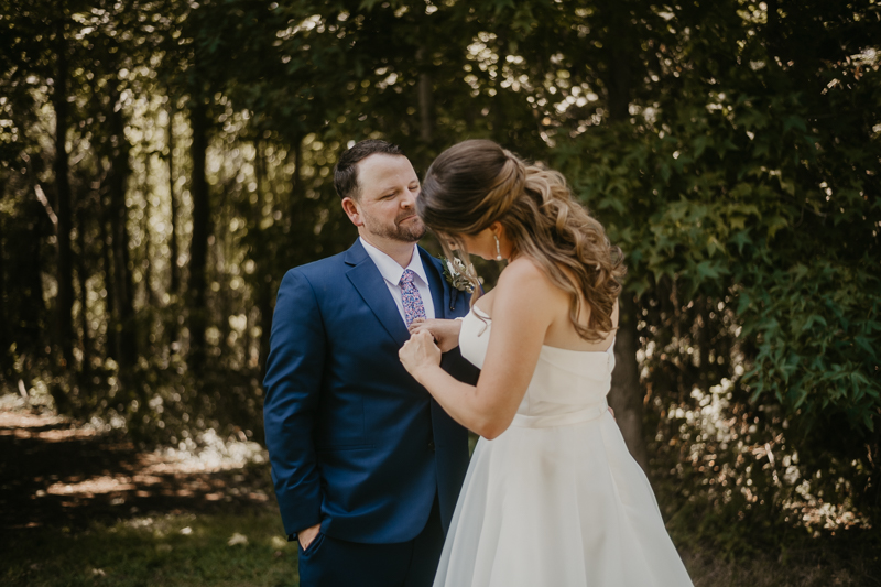 Stunning bride and groom wedding portraits at the Chesapeake Bay Foundation in Annapolis Maryland by Britney Clause Photography