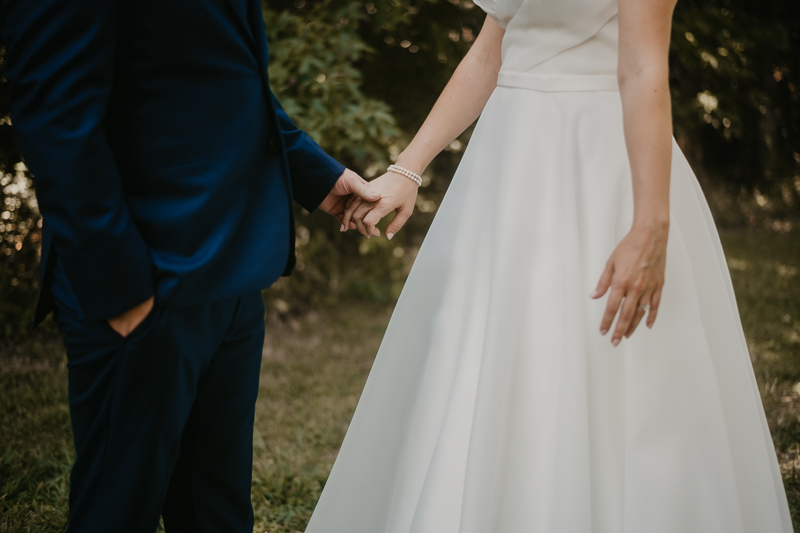 Stunning bride and groom wedding portraits at the Chesapeake Bay Foundation in Annapolis Maryland by Britney Clause Photography