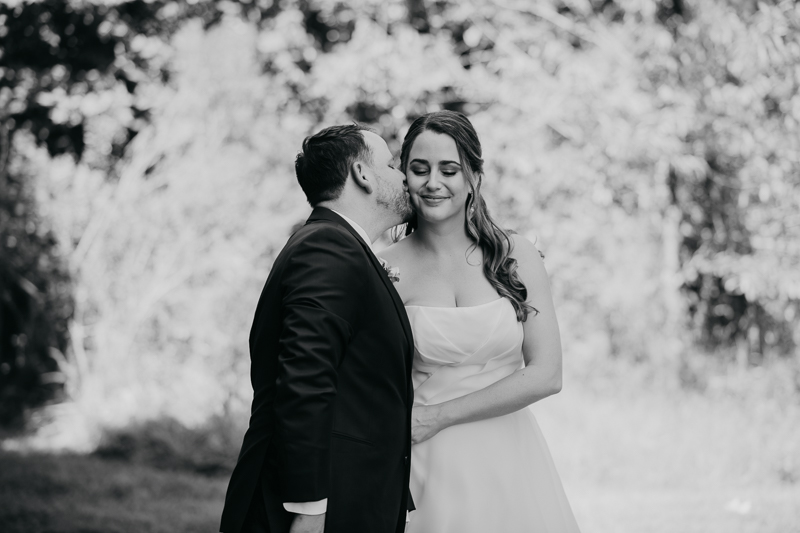 Stunning bride and groom wedding portraits at the Chesapeake Bay Foundation in Annapolis Maryland by Britney Clause Photography