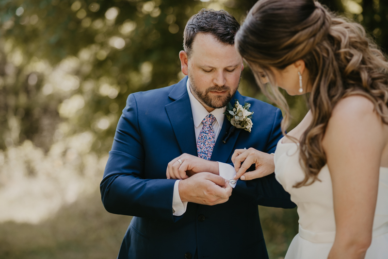 Stunning bride and groom wedding portraits at the Chesapeake Bay Foundation in Annapolis Maryland by Britney Clause Photography