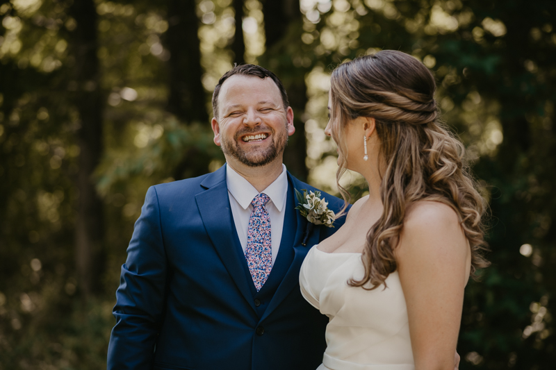 Stunning bride and groom wedding portraits at the Chesapeake Bay Foundation in Annapolis Maryland by Britney Clause Photography