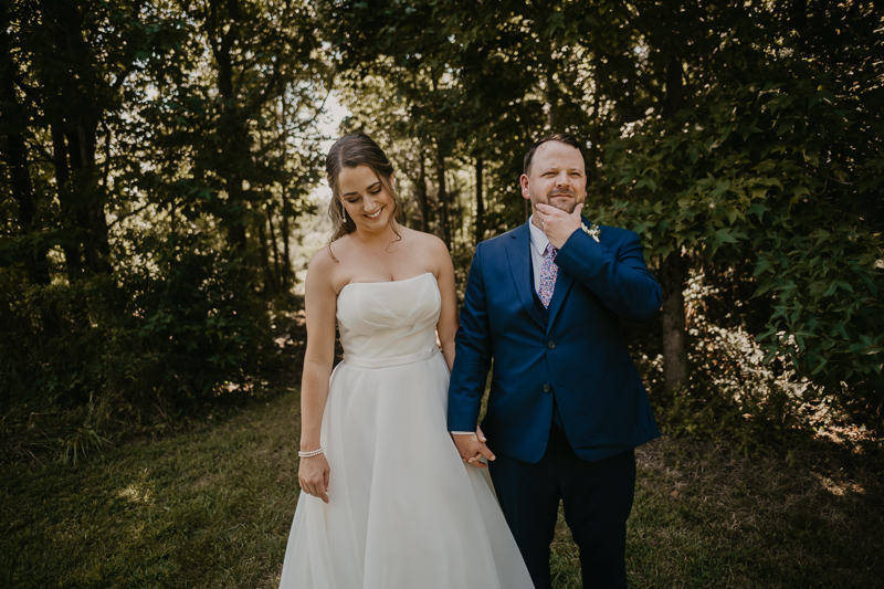 Stunning bride and groom wedding portraits at the Chesapeake Bay Foundation in Annapolis Maryland by Britney Clause Photography