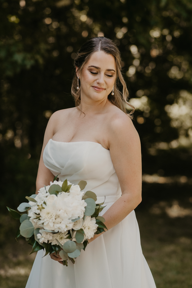 Stunning bride and groom wedding portraits at the Chesapeake Bay Foundation in Annapolis Maryland by Britney Clause Photography