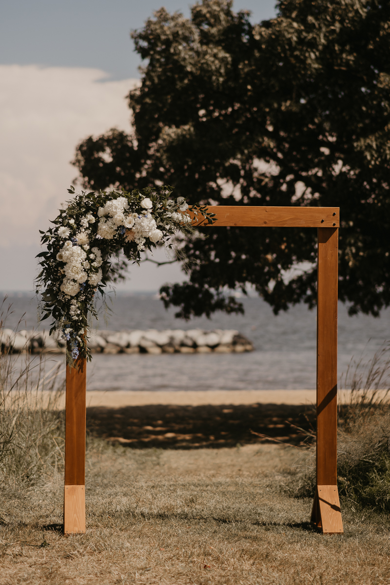 Amazing summer waterfront wedding ceremony at the Chesapeake Bay Foundation in Annapolis Maryland by Britney Clause Photography