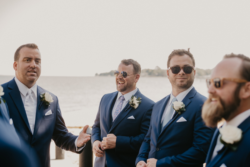 Beautiful bridal party portraits at the Chesapeake Bay Foundation in Annapolis Maryland by Britney Clause Photography