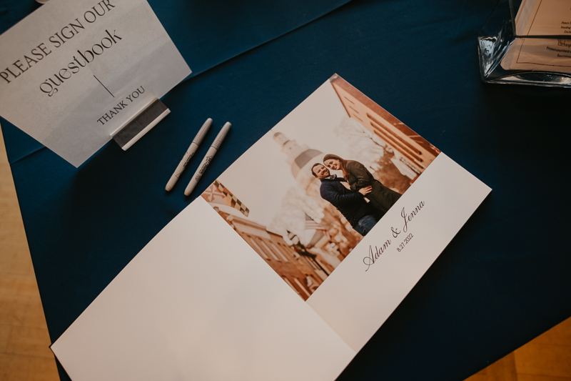 Gorgeous summery waterfront reception decor at the Chesapeake Bay Foundation in Annapolis Maryland by Britney Clause Photography