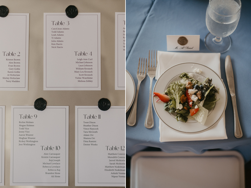 Gorgeous summery waterfront reception decor at the Chesapeake Bay Foundation in Annapolis Maryland by Britney Clause Photography