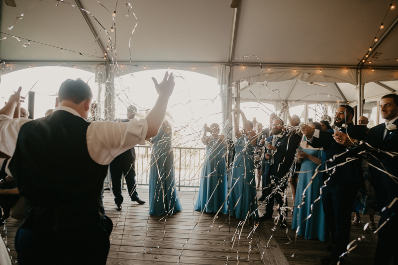 A stunning waterfront wedding reception at the Chesapeake Bay Foundation in Annapolis Maryland by Britney Clause Photography