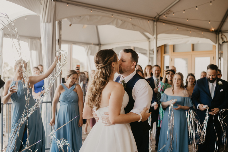 A stunning waterfront wedding reception at the Chesapeake Bay Foundation in Annapolis Maryland by Britney Clause Photography