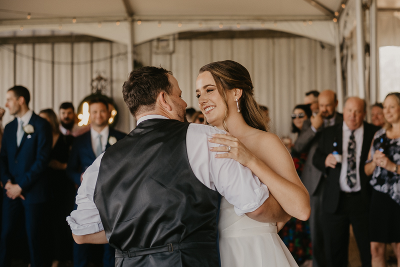 A stunning waterfront wedding reception at the Chesapeake Bay Foundation in Annapolis Maryland by Britney Clause Photography