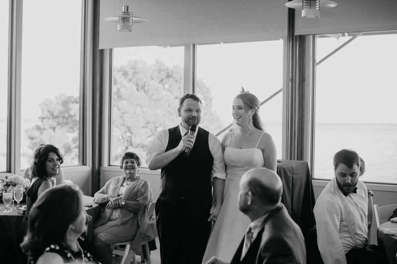 A stunning waterfront wedding reception at the Chesapeake Bay Foundation in Annapolis Maryland by Britney Clause Photography