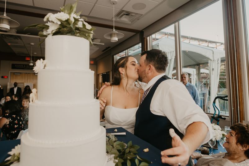 A stunning waterfront wedding reception at the Chesapeake Bay Foundation in Annapolis Maryland by Britney Clause Photography