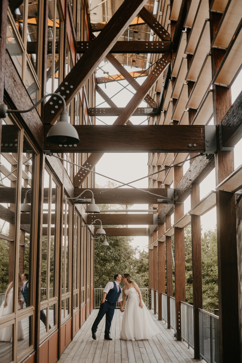 Stunning bride and groom wedding portraits at the Chesapeake Bay Foundation in Annapolis Maryland by Britney Clause Photography