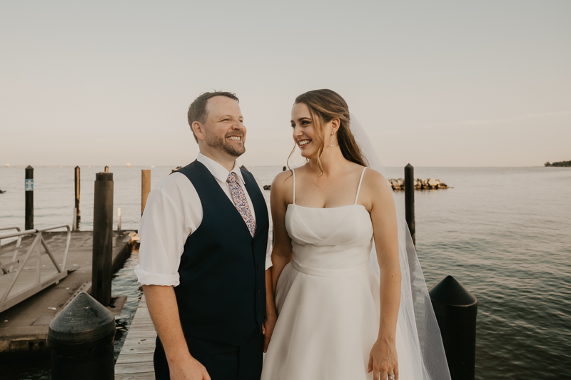 Stunning bride and groom wedding portraits at the Chesapeake Bay Foundation in Annapolis Maryland by Britney Clause Photography