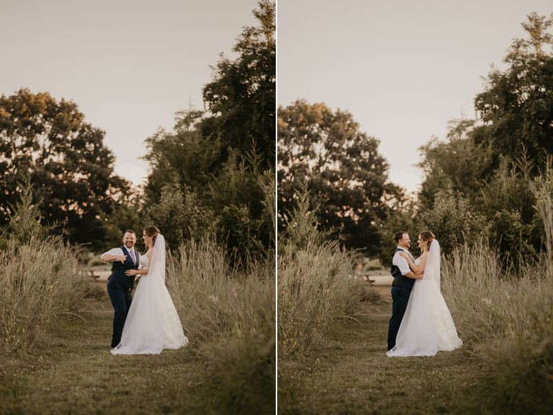 Stunning bride and groom wedding portraits at the Chesapeake Bay Foundation in Annapolis Maryland by Britney Clause Photography