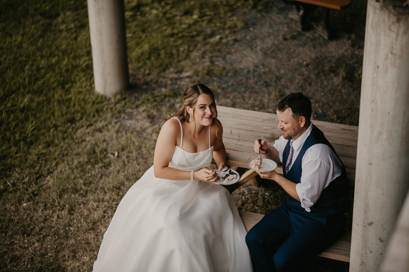 Stunning bride and groom wedding portraits at the Chesapeake Bay Foundation in Annapolis Maryland by Britney Clause Photography