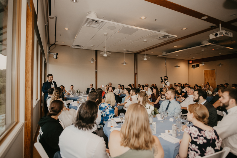 A stunning waterfront wedding reception at the Chesapeake Bay Foundation in Annapolis Maryland by Britney Clause Photography